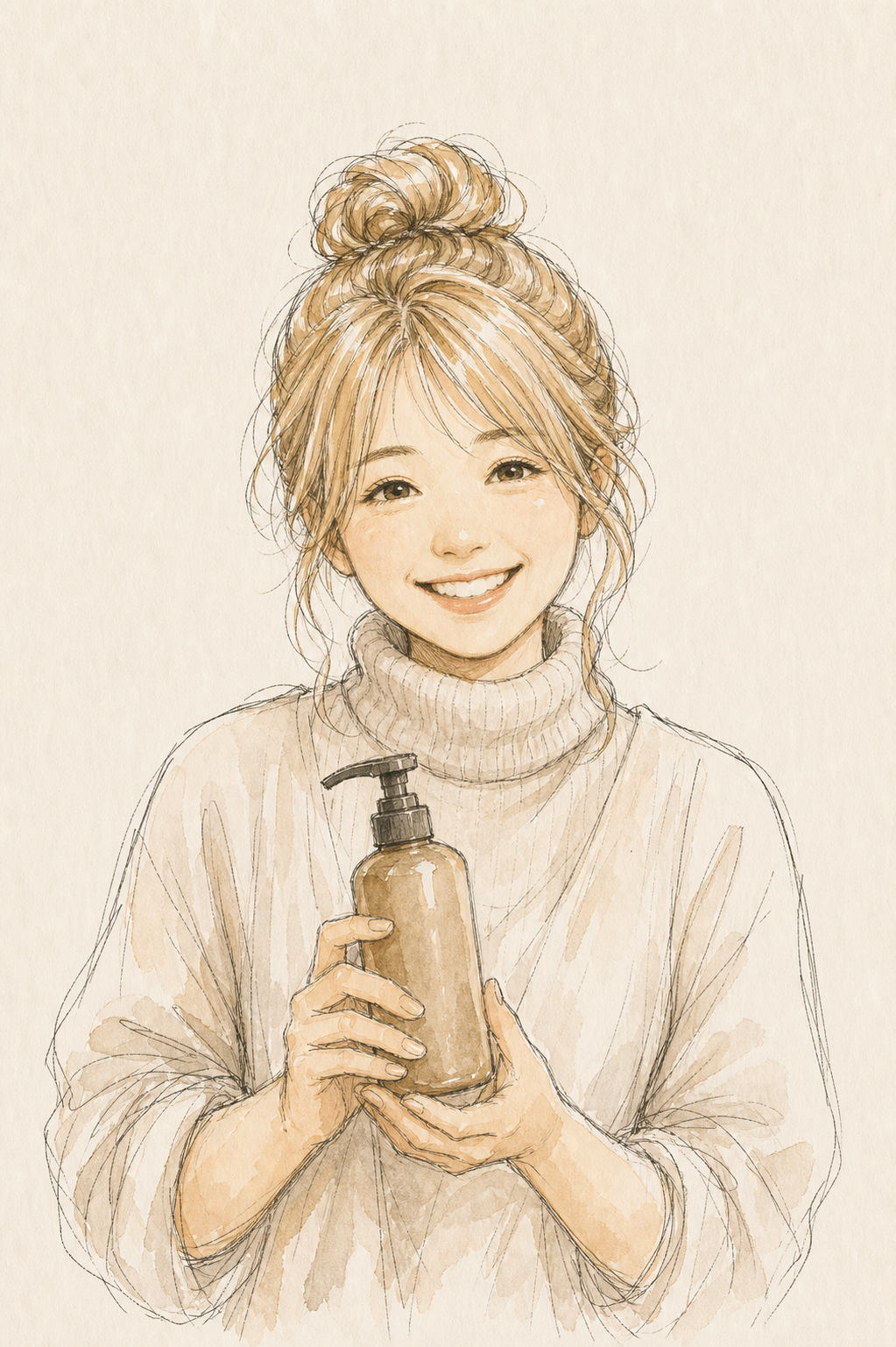 スタイリスト中村のイメージ（水彩クロッキー風イラスト）